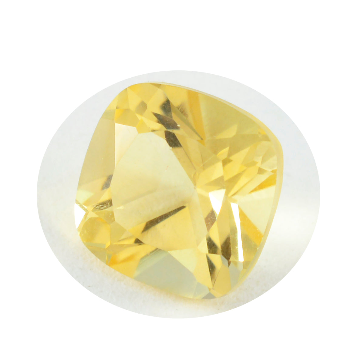 Riyogems 1 pièce de citrine jaune véritable à facettes 13x13mm en forme de coussin, pierres précieuses de qualité attrayantes