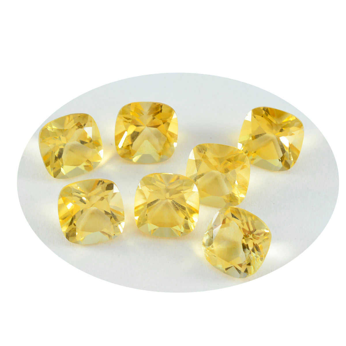 Riyogems 1PC Real Yellow Citrine Faceted 6x6 mm Cushion Shape AAA Quality Stone