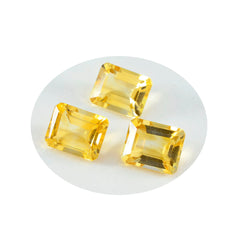 Riyogems 1 pièce véritable citrine jaune à facettes 10x12mm forme octogonale pierre de belle qualité