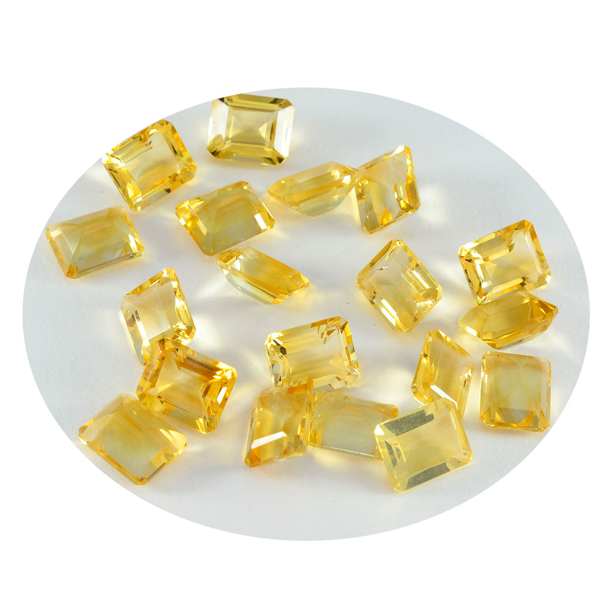 Riyogems 1pc citrine jaune naturelle à facettes 5x7mm forme octogonale belles pierres précieuses en vrac de qualité