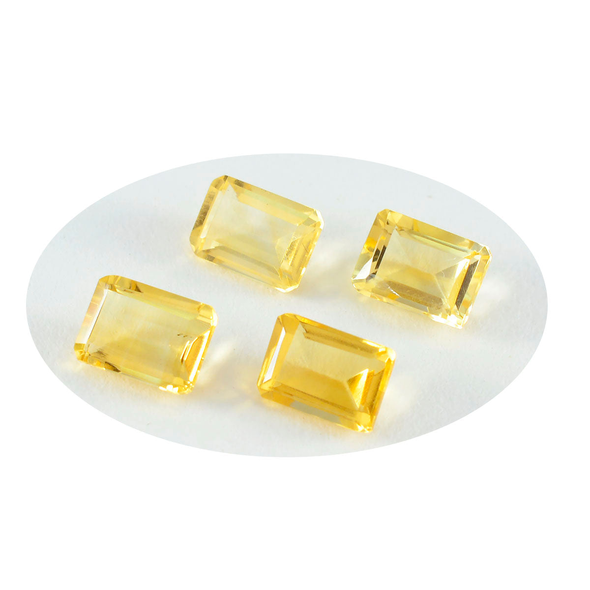 Riyogems 1PC echte gele citrien gefacetteerde 7x9 mm achthoekige vorm mooie kwaliteit losse edelsteen