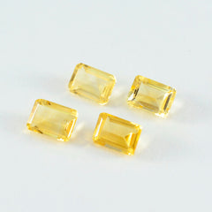 Riyogems 1pc véritable citrine jaune à facettes 7x9mm forme octogonale jolie qualité pierre précieuse en vrac
