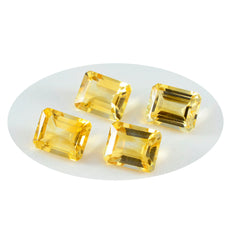 Riyogems 1 pièce de citrine jaune véritable à facettes 9x11mm en forme d'octogone de belles pierres précieuses de qualité