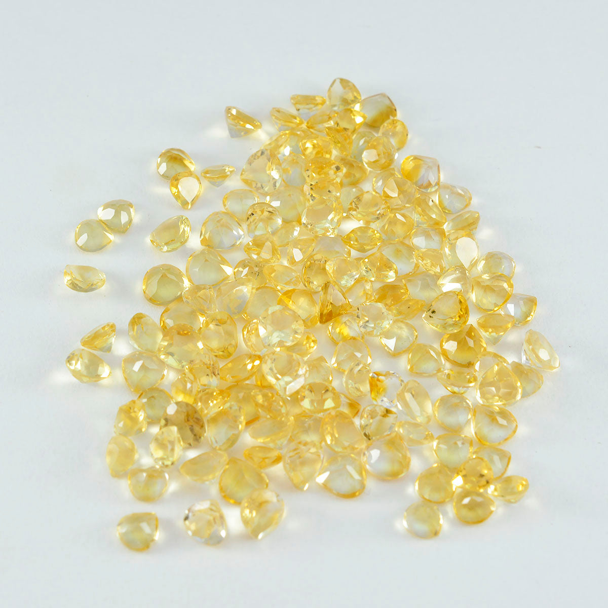 Riyogems 1PC Genuine Yellow Citrine Faceted 4x4 mm Heart Shape startling Quality Loose Gems