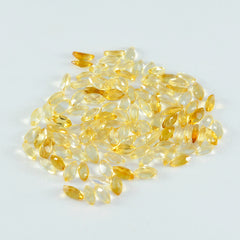 Riyogems 1PC Genuine Yellow Citrine Faceted 2x4 mm Marquise Shape amazing Quality Gemstone