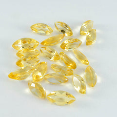 Riyogems 1PC Genuine Yellow Citrine Faceted 5x10 mm Marquise Shape AA Quality Loose Stone