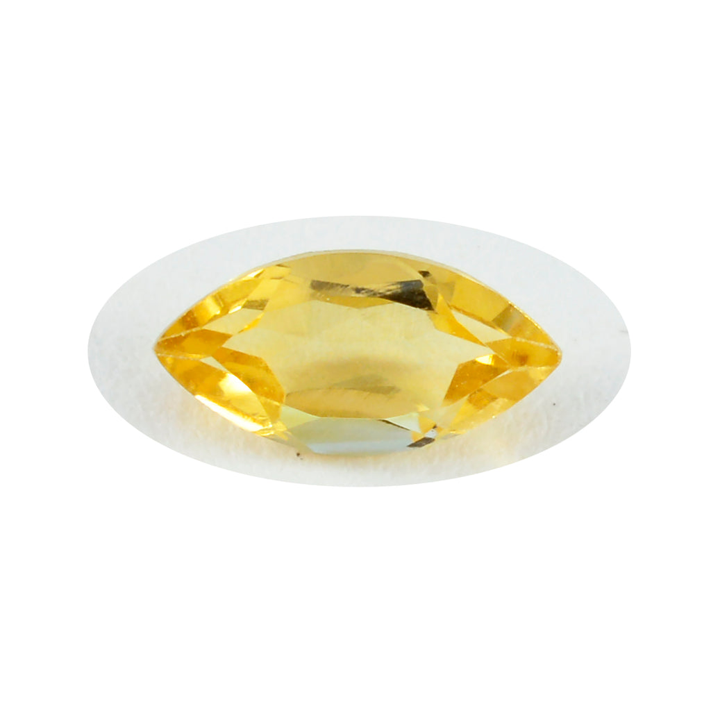 Riyogems 1PC Real Yellow Citrine Faceted 7x14 mm Marquise Shape A+ Quality Gem