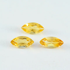 Riyogems 1PC Real Yellow Citrine Faceted 7x14 mm Marquise Shape A+ Quality Gem