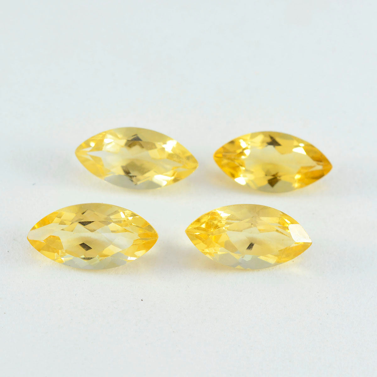 Riyogems 1pc véritable citrine jaune à facettes 8x16mm forme marquise a + 1 pierres précieuses de qualité