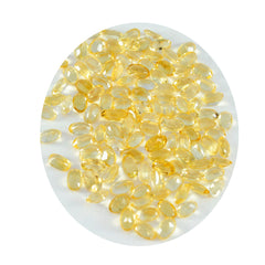 Riyogems 1 pièce de citrine jaune véritable à facettes 3x5mm de forme ovale, pierre précieuse de bonne qualité