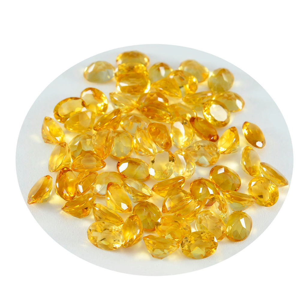 Riyogems 1PC Natural Yellow Citrine Faceted 5x7 mm Oval Shape beautiful Quality Loose Gems