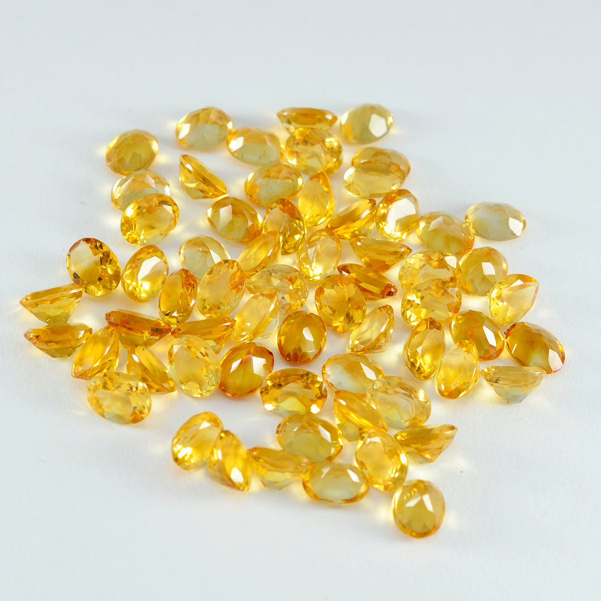 Riyogems 1pc citrine jaune naturelle à facettes 5x7mm forme ovale belle qualité pierres précieuses en vrac