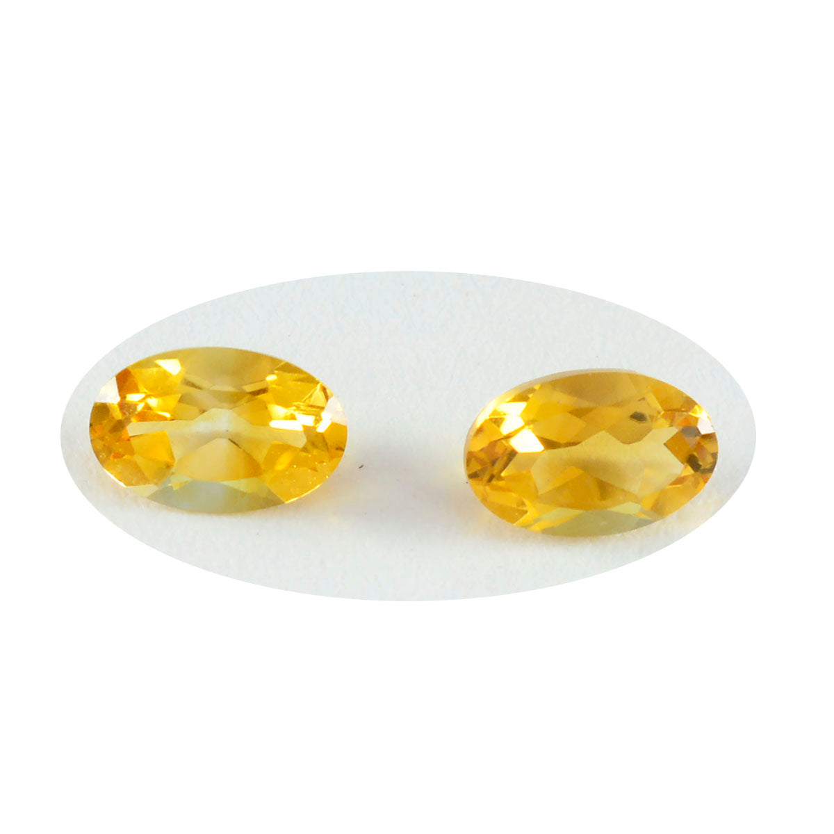 Riyogems 1PC echte gele citrien gefacetteerd 6x8 mm ovale vorm aantrekkelijke kwaliteit losse steen