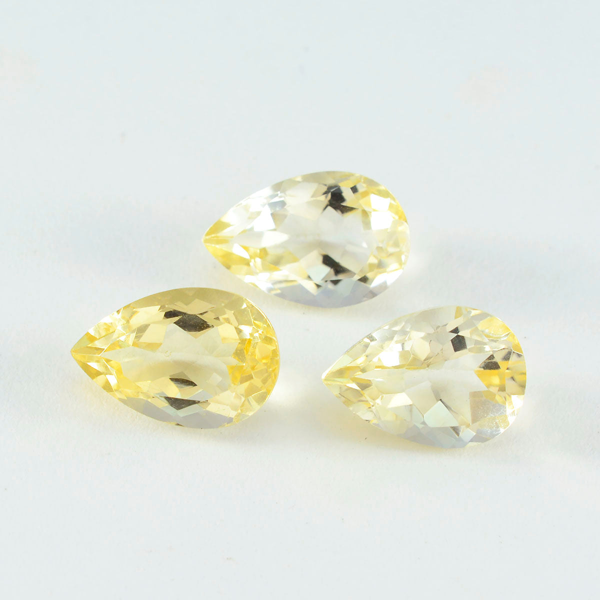 Riyogems 1PC Natural Yellow Citrine Faceted 12X16 mm Pear Shape sweet Quality Loose Gem