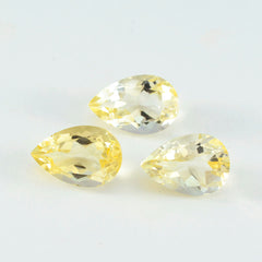 Riyogems 1PC Natural Yellow Citrine Faceted 12X16 mm Pear Shape sweet Quality Loose Gem