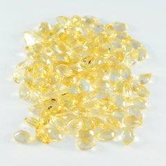 Riyogems 1PC Natural Yellow Citrine Faceted 4x6 mm Pear Shape lovely Quality Loose Stone