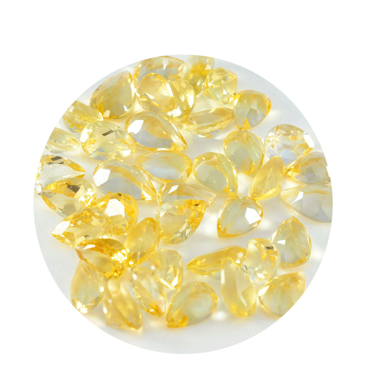 Riyogems 1PC echte gele citrien gefacetteerde 5x7 mm peervorm knappe kwaliteit losse edelsteen