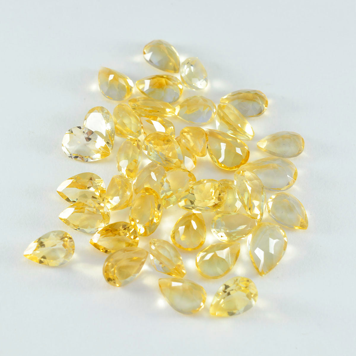 Riyogems 1PC Real Yellow Citrine Faceted 5x7 mm Pear Shape handsome Quality Loose Gemstone