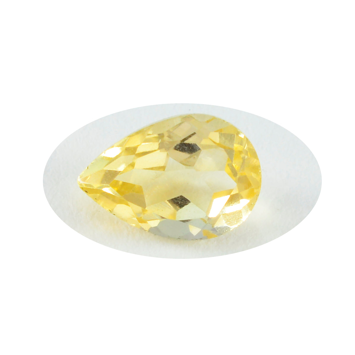 Riyogems 1 pièce de citrine jaune naturelle à facettes 7x10mm en forme de poire, pierres précieuses de qualité fantastique