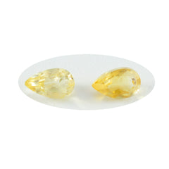 Riyogems 1PC Real Yellow Citrine Faceted 8x12 mm Pear Shape startling Quality Stone