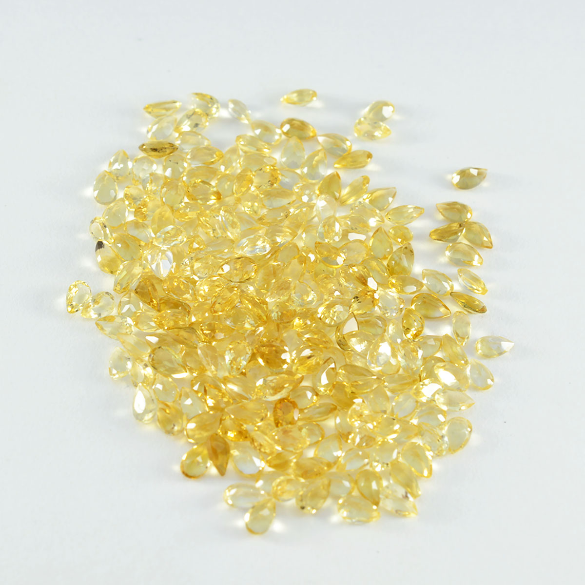 Riyogems 1PC Genuine Yellow Citrine Faceted 3X5 mm Pear Shape astonishing Quality Loose Gems