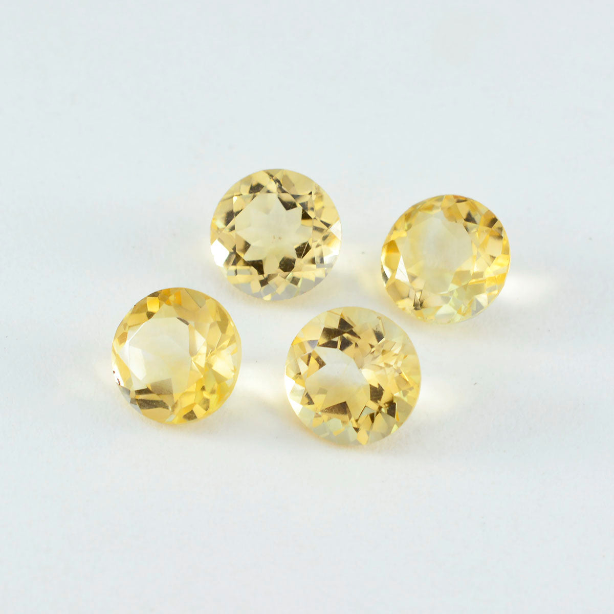 Riyogems 1PC Natural Yellow Citrine Faceted 10x10 mm Round Shape A+ Quality Loose Gems