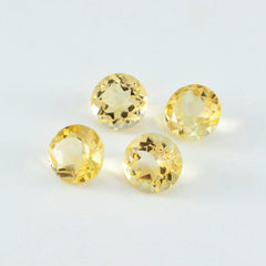 Riyogems 1PC Natural Yellow Citrine Faceted 10x10 mm Round Shape A+ Quality Loose Gems