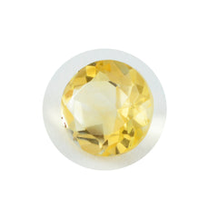 Riyogems 1 pieza de citrino amarillo auténtico facetado de 0.472 x 0.472 in, forma redonda, calidad A1, piedra preciosa suelta
