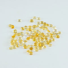 Riyogems 1PC Real Yellow Citrine Faceted 2x2 mm Round Shape superb Quality Loose Gems