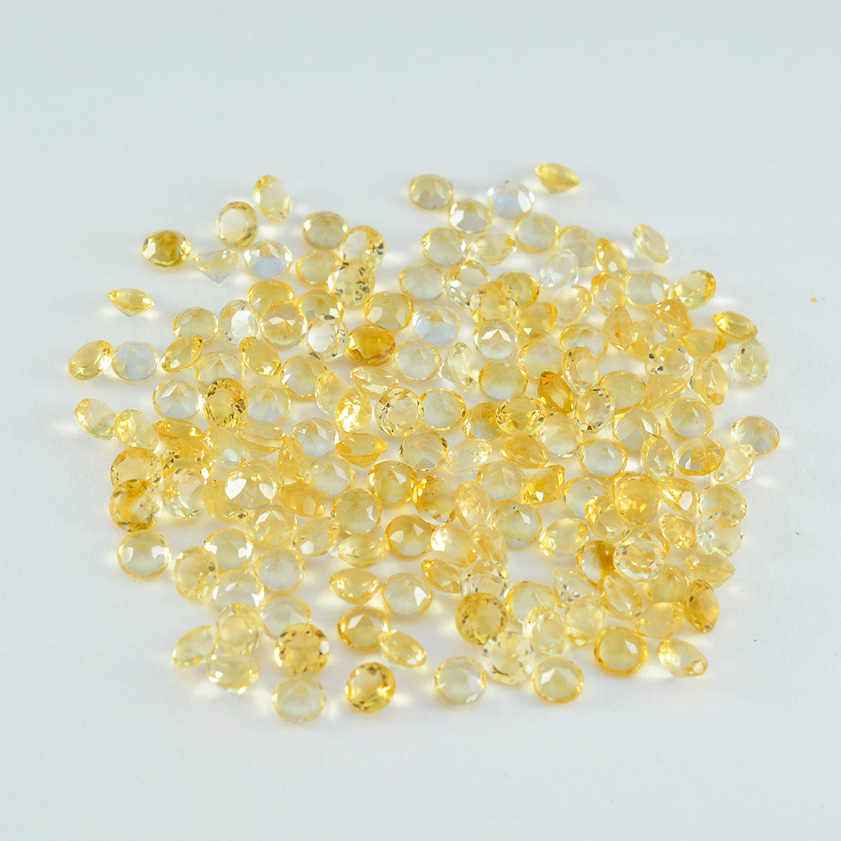 Riyogems 1PC Genuine Yellow Citrine Faceted 3x3 mm Round Shape awesome Quality Loose Stone