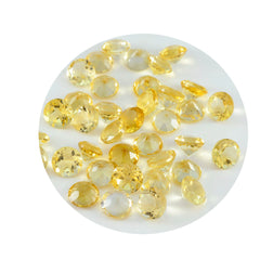 Riyogems 1PC Natural Yellow Citrine Faceted 4x4 mm Round Shape beauty Quality Loose Gemstone