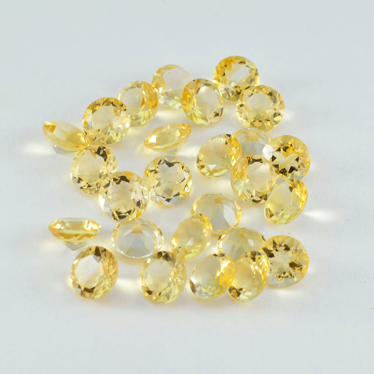 Riyogems, 1 pieza, citrino amarillo auténtico facetado, 6x6mm, forma redonda, gemas bonitas de calidad