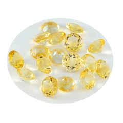 Riyogems 1 pièce de citrine jaune véritable à facettes 6x6mm, forme ronde, jolies pierres précieuses de qualité