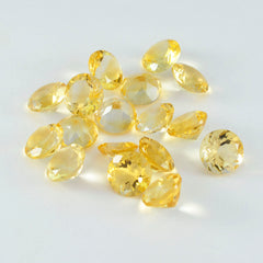 Riyogems 1 pièce de citrine jaune véritable à facettes 6x6mm, forme ronde, jolies pierres précieuses de qualité