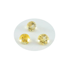 Riyogems 1 Stück natürlicher gelber Citrin, facettiert, 7 x 7 mm, runde Form, ein Qualitätsstein