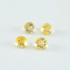 Riyogems 1PC Natural Yellow Citrine Faceted 7x7 mm Round Shape A Quality Stone