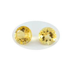 Riyogems 1PC Real Yellow Citrine Faceted 8x8 mm Round Shape AA Quality Gemstone