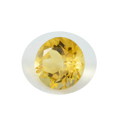 Riyogems 1PC Genuine Yellow Citrine Faceted 9x9 mm Round Shape AAA Quality Loose Gem