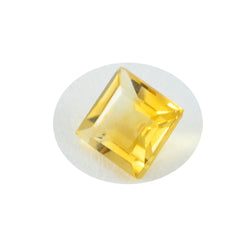 Riyogems 1PC echte gele citrien gefacetteerd 11x11 mm vierkante vorm uitstekende kwaliteit edelsteen