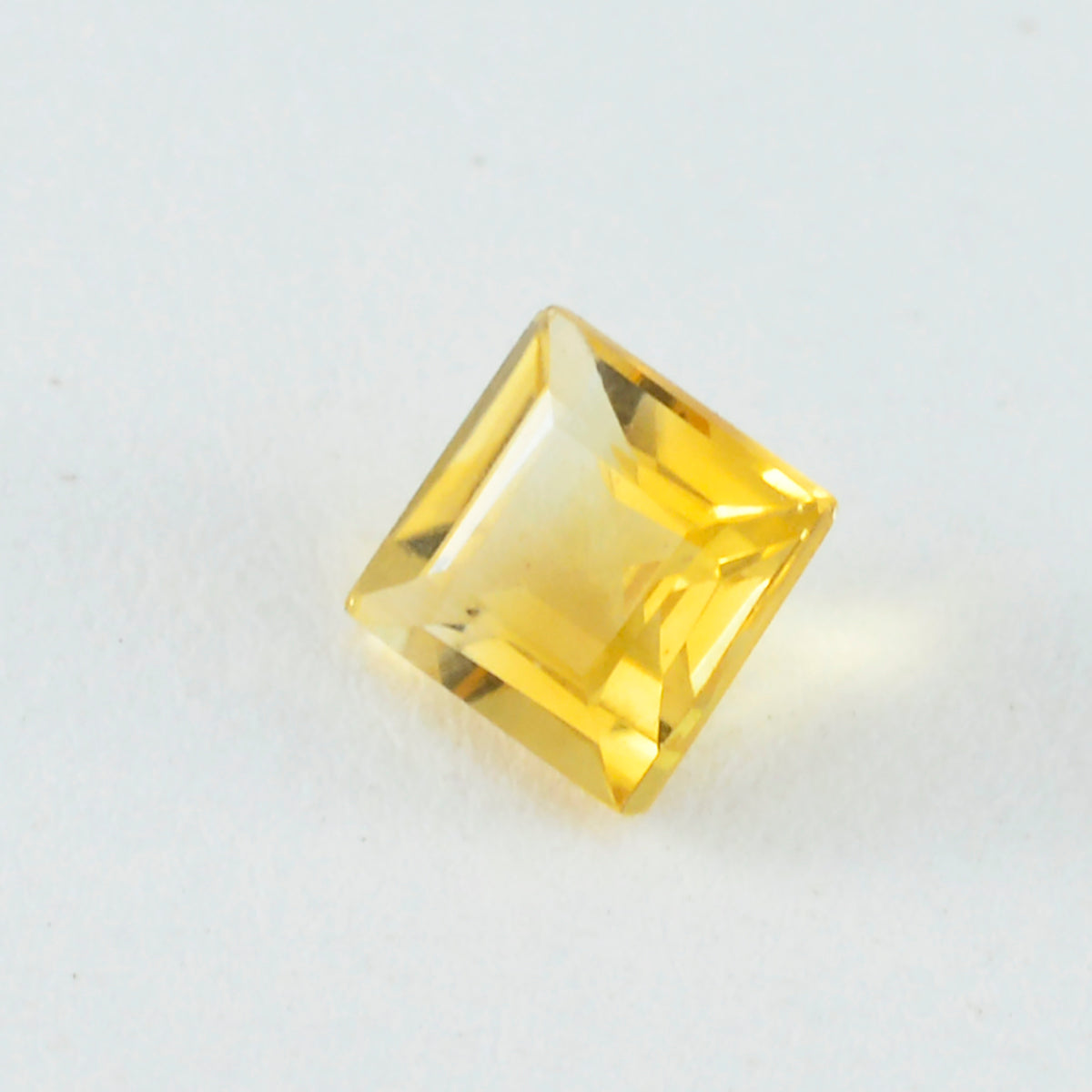Riyogems 1 pièce véritable citrine jaune à facettes 11x11mm forme carrée gemme d'excellente qualité