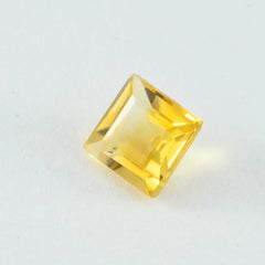 riyogems 1pc 本物のイエロー シトリン ファセット 11x11 mm 正方形の形状の優れた品質の宝石