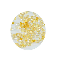 riyogems 1pc リアル イエロー シトリン ファセット 4x4 mm 正方形の形状の素晴らしい品質の宝石