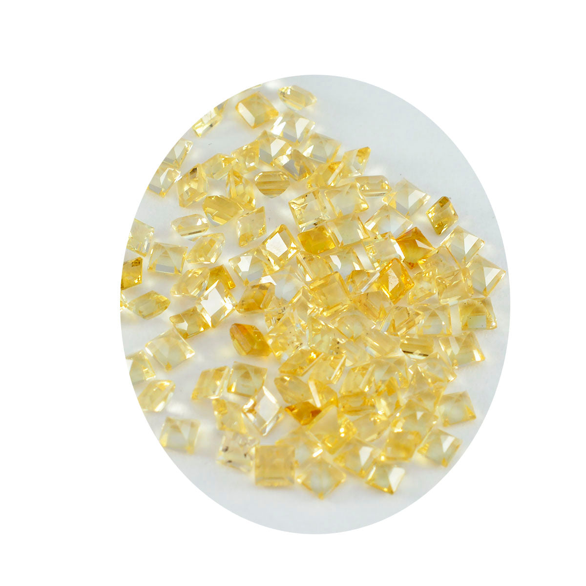 Riyogems 1PC echte gele citrien gefacetteerde 5x5 mm vierkante vorm mooie kwaliteitssteen