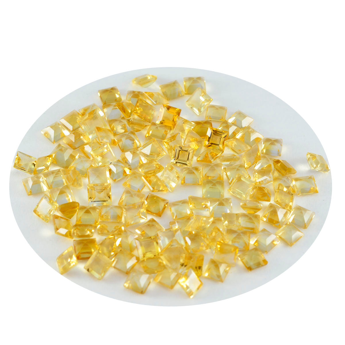 riyogems 1 st naturlig gul citrin fasetterad 6x6 mm fyrkantig form attraktiv kvalitetsädelsten