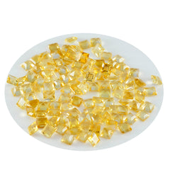 Riyogems 1 Stück natürlicher gelber Citrin, facettiert, 6 x 6 mm, quadratische Form, attraktiver Qualitätsedelstein