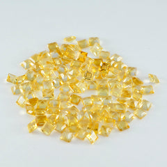 Riyogems 1PC Natural Yellow Citrine Faceted 6x6 mm Square Shape attractive Quality Gemstone
