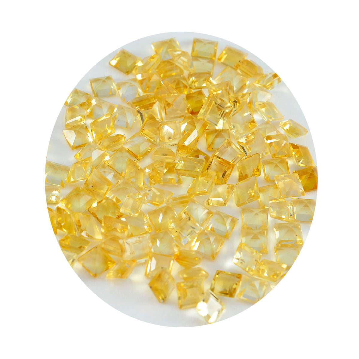 Riyogems 1PC echte gele citrien gefacetteerd 7x7 mm vierkante vorm mooie kwaliteit losse edelsteen