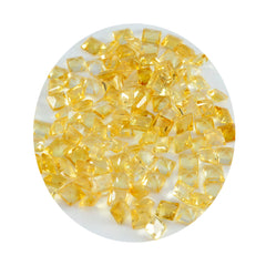 Riyogems 1PC Real Yellow Citrine Faceted 7x7 mm Square Shape pretty Quality Loose Gem