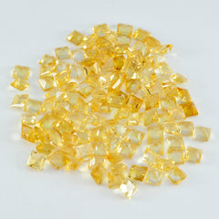Riyogems 1PC echte gele citrien gefacetteerd 7x7 mm vierkante vorm mooie kwaliteit losse edelsteen