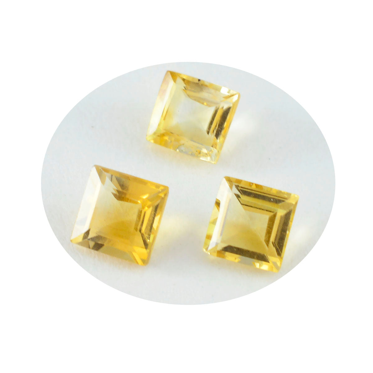 Riyogems 1PC echte gele citrien gefacetteerde 8x8 mm vierkante vorm knappe kwaliteit losse edelstenen